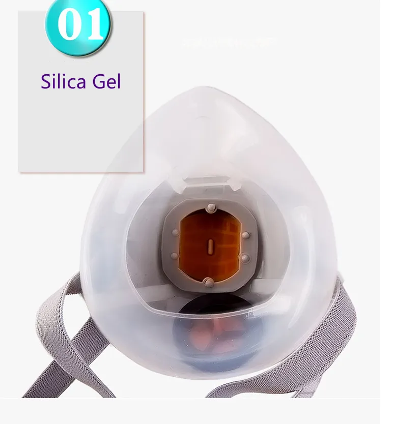 PPE-Plus Rubber/ Silicone White Half Dust Mask Anti Gas