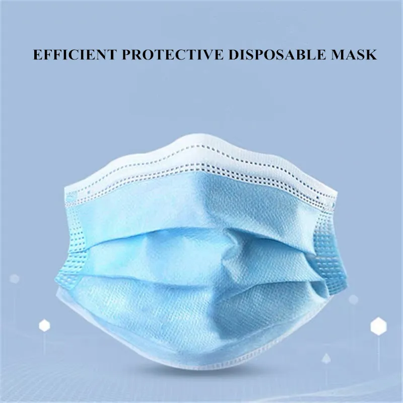 Protective Safety Inspection Oral Dental Non-Woven Three-Layer Dust Mask Disposable Masks for Children and Adults, with Earlobe Lace