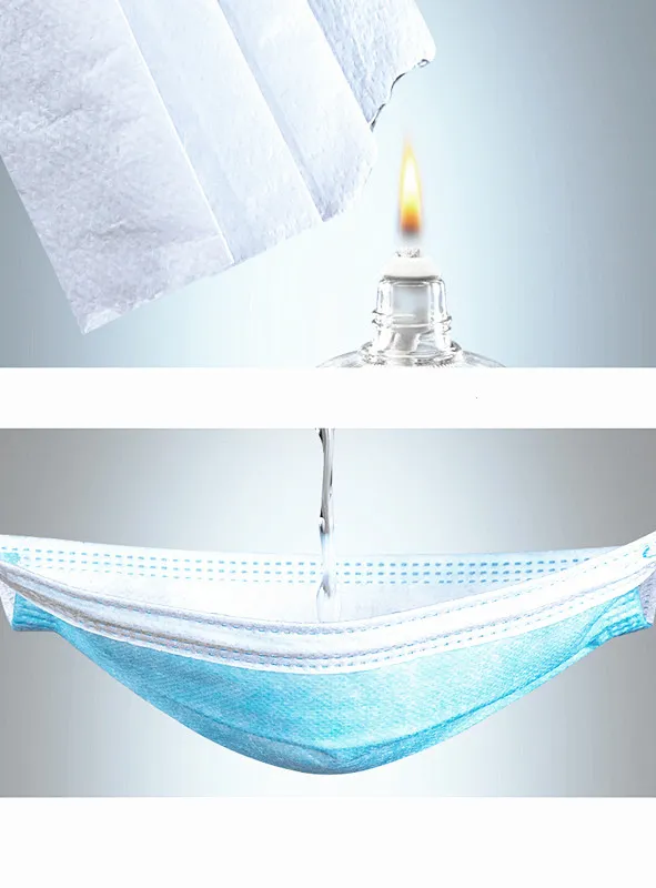 Protective Safety Inspection Oral Dental Non-Woven Three-Layer Dust Mask Disposable Masks for Children and Adults, with Earlobe Lace