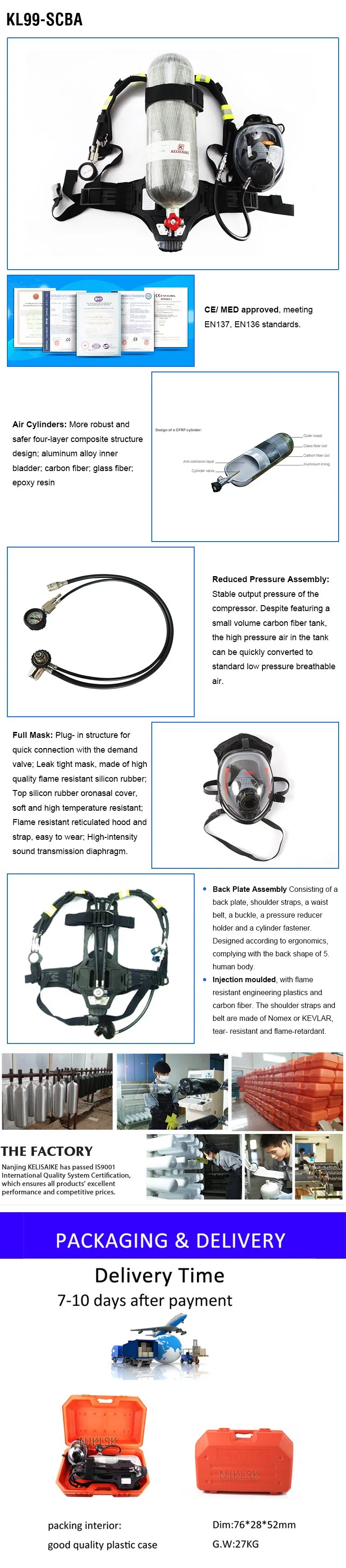 Rescue Equipment Self Contained Breathing Apparatus Scba