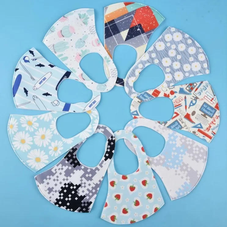 Reusable Cleanable Ice Silk Breathable UV Proof Dust Proof Sand Proof Wind Proof Dust Face Mask Respirator