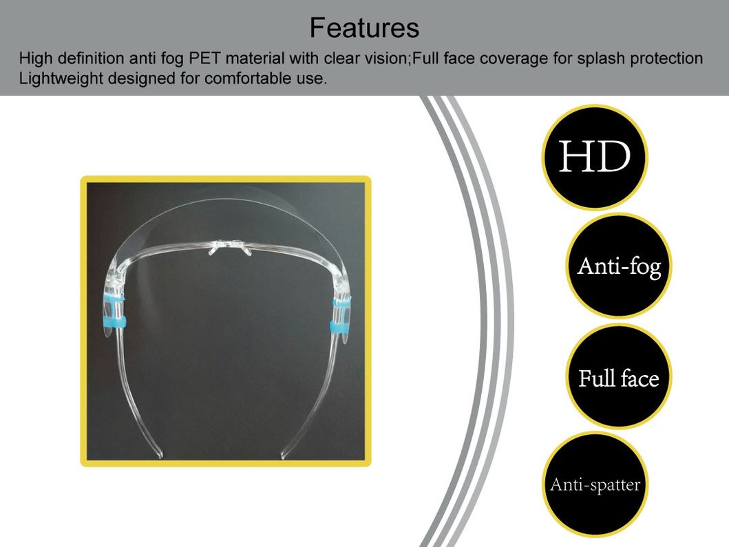 Reusable Clear Anti-Fog Anti-Scratch Eye Rack Face Shield