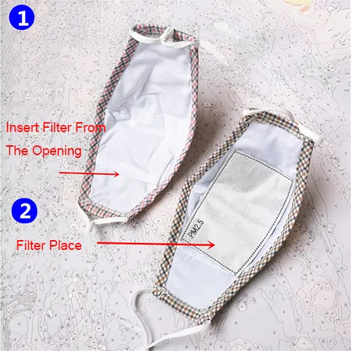 Reusable Cotton Face Mask with Filter, Adjustable Earloop Cotton Face Mask, Anti Pm2.5 Filter Cotton Face Mask, Anti Spray Stripes Cotton Face Mask