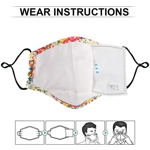 Reusable Cotton Face Mask with Filter, Adjustable Earloop Cotton Face Mask, Anti Pm2.5 Filter Cotton Face Mask, Anti Spray Stripes Cotton Face Mask