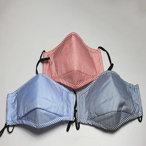 Reusable Cotton Face Mask with Filter, Adjustable Earloop Cotton Face Mask, Anti Pm2.5 Filter Cotton Face Mask, Anti Spray Stripes Cotton Face Mask