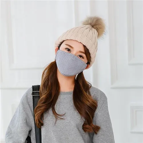 Reusable Cotton Face Mask with Filter, Adjustable Earloop Cotton Face Mask, Anti Pm2.5 Filter Cotton Face Mask, Anti Spray Stripes Cotton Face Mask