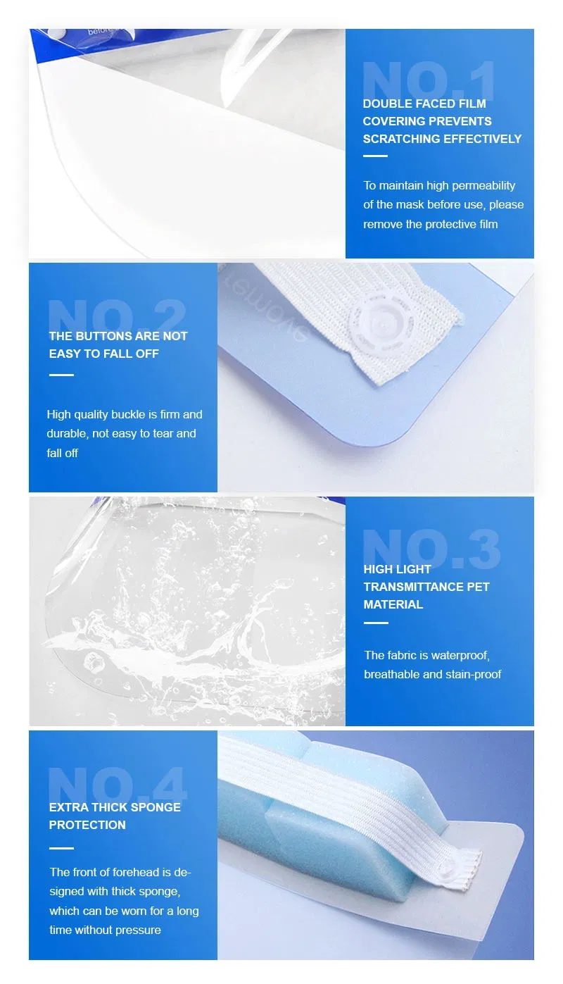Reusable Protective Full Face Shield Anti Fog Safety Visor Eye Face Cover Protective Shields