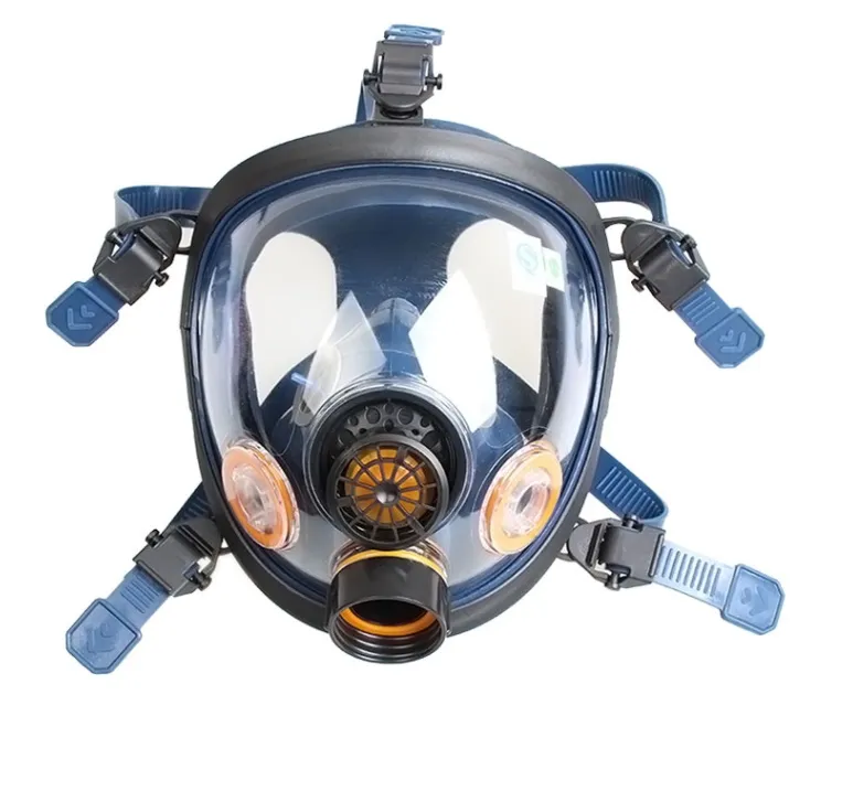Reuse Gas Mask Anti Poison Gas Full Face Mask Silicone Spherical Gas Mask Large Field of View, Protect The Respiratory Tract Respirator Filter Box Cartridge