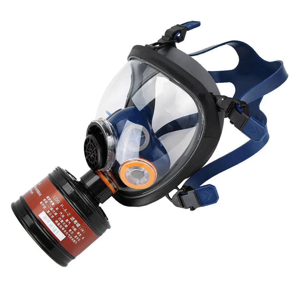 Reuse Large View Chemical Anti Poison Toxic Full Face Gas Mask Tract Respirator Filter Box Cartridge Canister Industrial Pesticide Painting Spraying