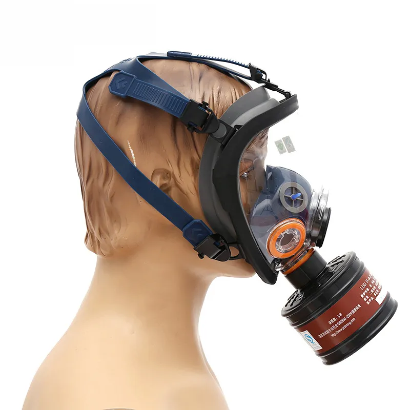 Reuse Large View Chemical Anti Poison Toxic Full Face Gas Mask Tract Respirator Filter Box Cartridge Canister Industrial Pesticide Painting Spraying