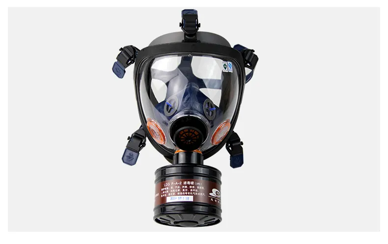 Reuse Large View Chemical Anti Poison Toxic Full Face Gas Mask Tract Respirator Filter Box Cartridge Canister Industrial Pesticide Painting Spraying