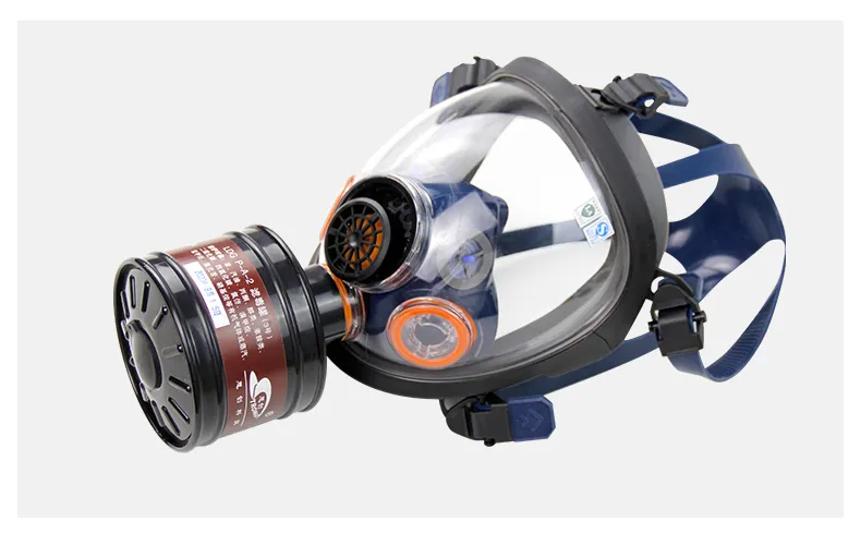 Reuse Large View Chemical Anti Poison Toxic Full Face Gas Mask Tract Respirator Filter Box Cartridge Canister Industrial Pesticide Painting Spraying