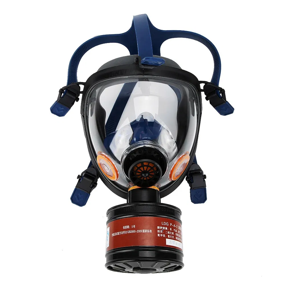 Reuse Large View Chemical Anti Poison Toxic Full Face Gas Mask Tract Respirator Filter Box Cartridge Canister Industrial Pesticide Painting Spraying
