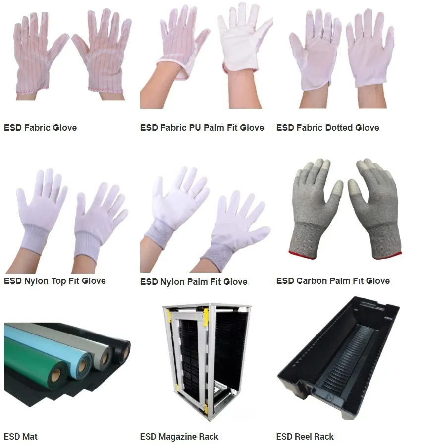 SD Anti-Slip Anti-Static PVC Dotted Glove Lint Free