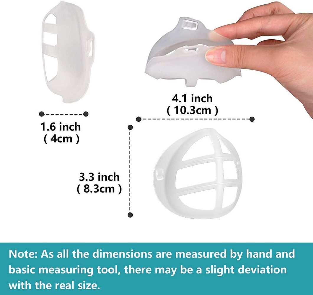Silicone White 3D Face Mask Bracket Breathe Cup Silicone for More Breathing Space