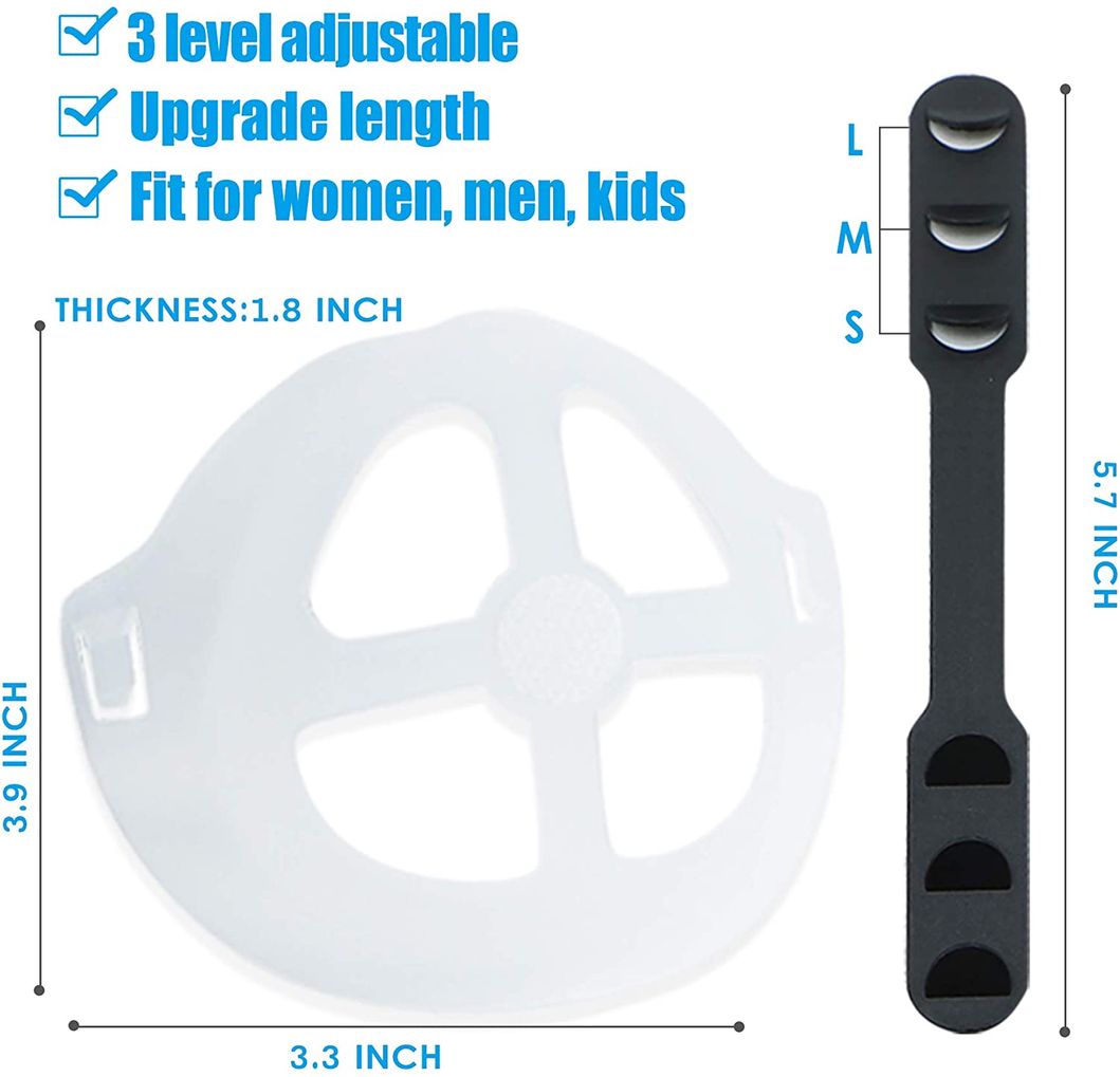 Silicone White 3D Face Mask Bracket Breathe Cup Silicone for More Breathing Space