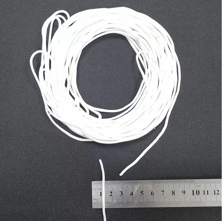 Soft White Round Elastic Earloop 3mm Band Round Ear Loop
