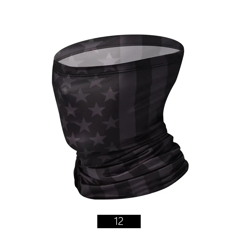 Sports Mask Ice Silk Neck Cover Hang Ear Triangle Face Mask Tube Scarf Ear Loops Stylish Neck Gaiters Printed Outdoor Cycling Hanging Mask