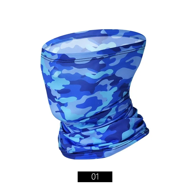 Sports Mask Ice Silk Neck Cover Hang Ear Triangle Face Mask Tube Scarf Ear Loops Stylish Neck Gaiters Printed Outdoor Cycling Hanging Mask