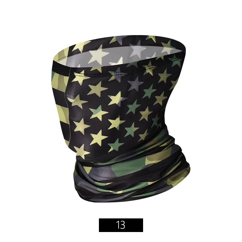 Sports Mask Ice Silk Neck Cover Hang Ear Triangle Face Mask Tube Scarf Ear Loops Stylish Neck Gaiters Printed Outdoor Cycling Hanging Mask