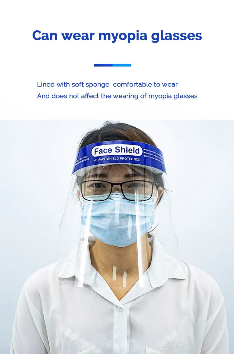 Supermarket POS Sales Protection Plastic Transparent Clear Full Visors Mask Face Shields
