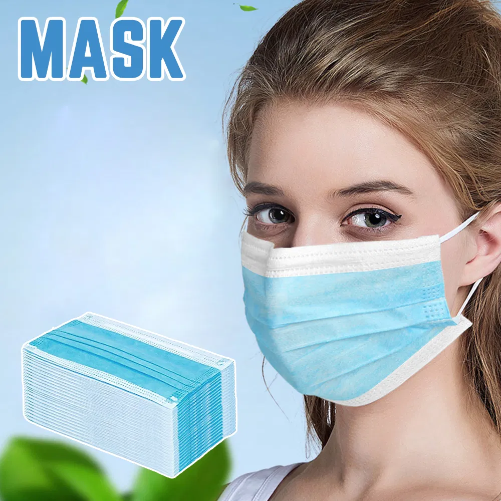 Three-Layer Protection Non Woven Disposable Dust Face Mouth Masks Anti-Dust Earhook Mask Flu