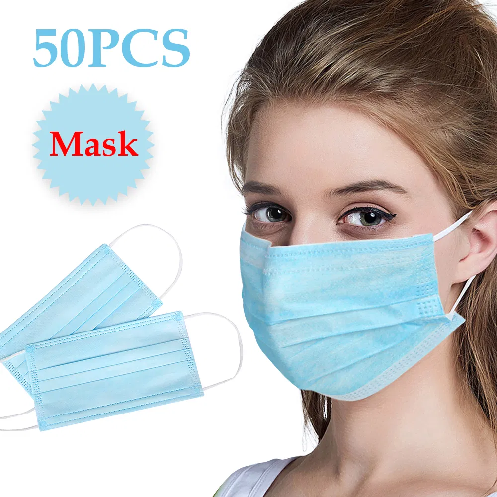 Three-Layer Protection Non Woven Disposable Dust Face Mouth Masks Anti-Dust Earhook Mask Flu