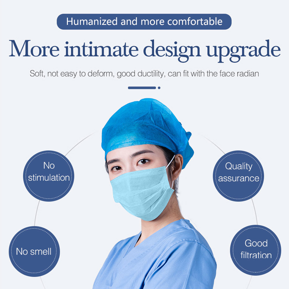 Three-Layer Protection Non Woven Disposable Dust Face Mouth Masks Anti-Dust Earhook Mask Flu