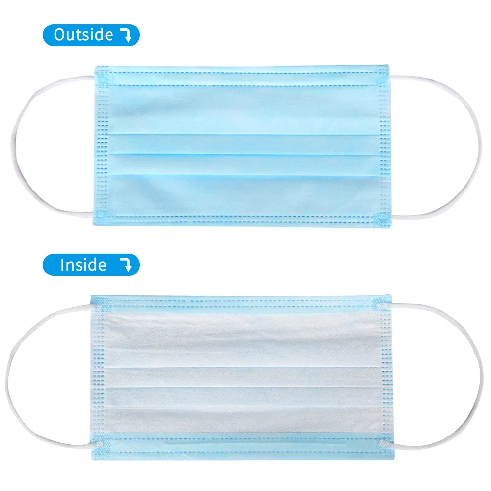 Three-Layer Protection Non Woven Disposable Dust Face Mouth Masks Anti-Dust Earhook Mask Flu