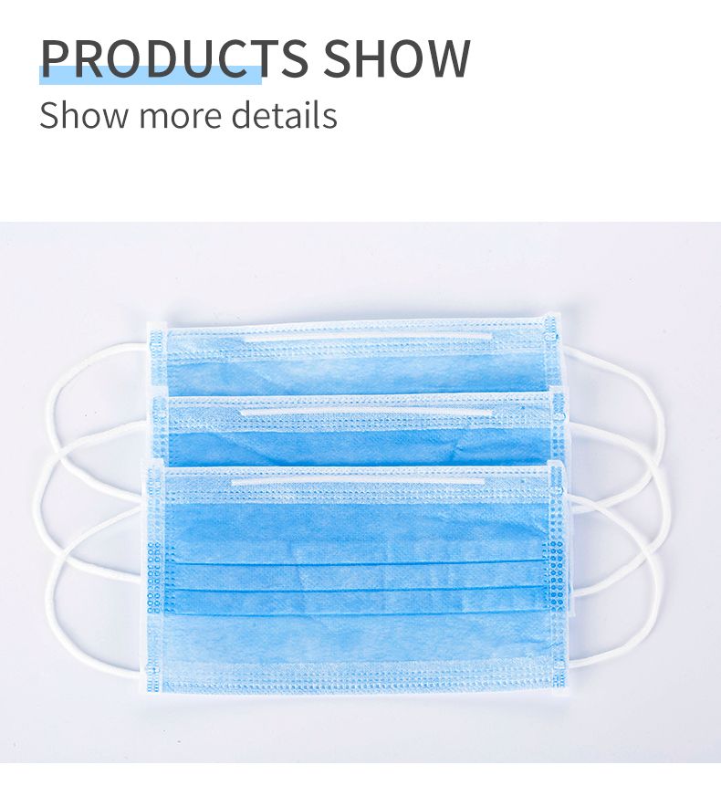 Top Quality 3 Ply Disposable Non-Woven Earloop Face Mask
