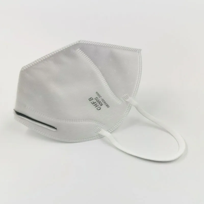White 5-Layer Disposable KN95 Face Masks Wide Elastic Ear Loops Safety Face Mask