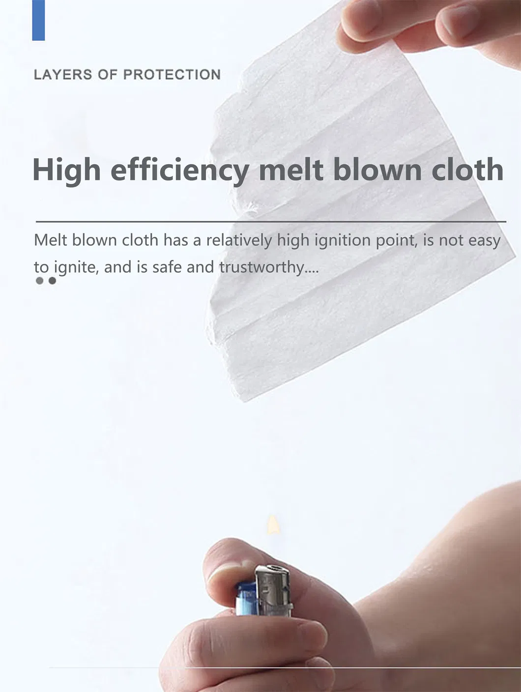 White 5-Layer Disposable KN95 Face Masks Wide Elastic Ear Loops Safety Face Mask