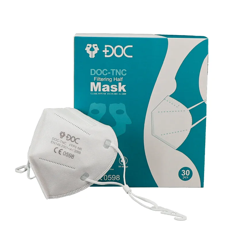 White Color CE0598 En149 Adjustable Elastic Strap FFP3 Face Mask with Soft Sponge Strip