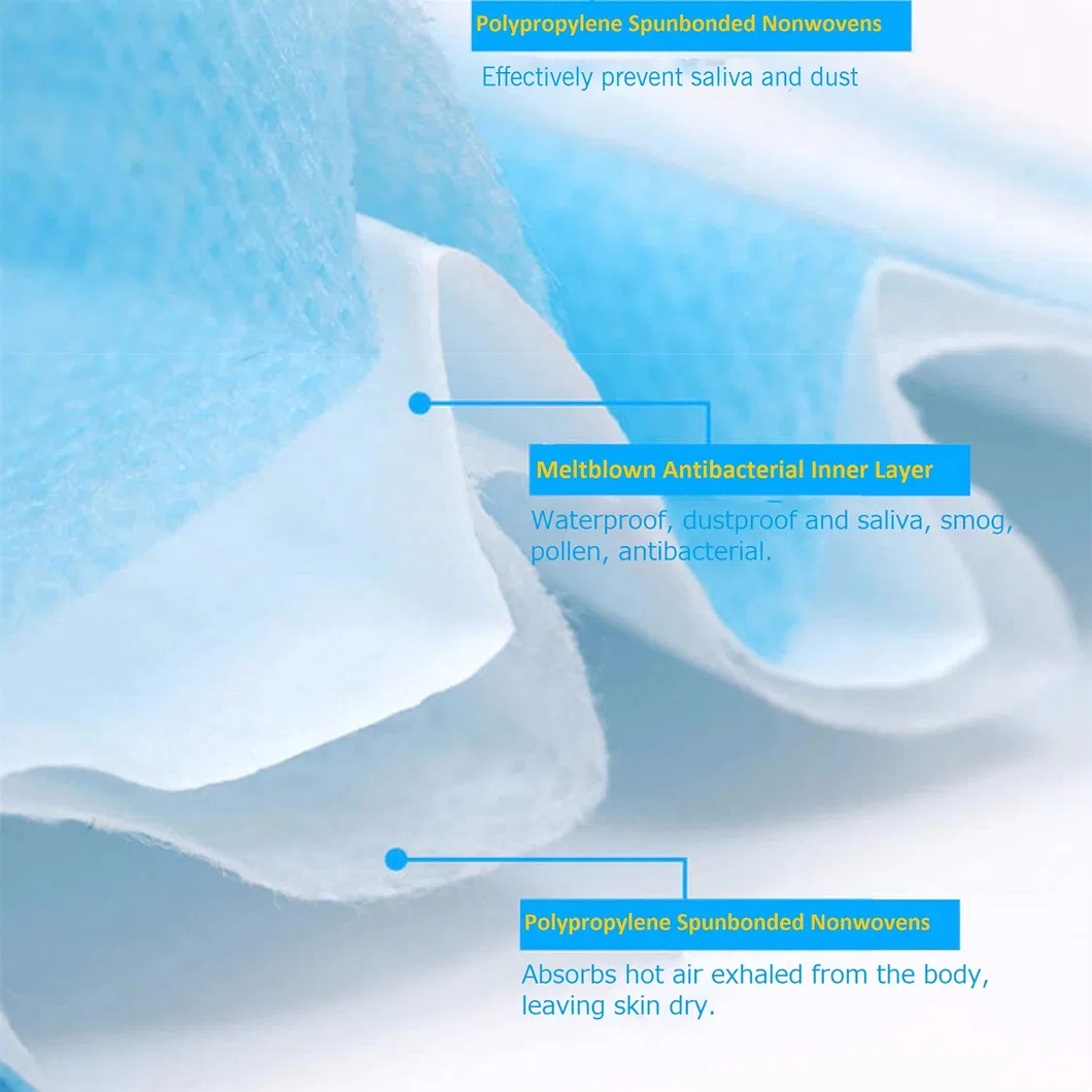 White Face Mask for Children and Adult Disposable Civil 3-Layer Protective Mask