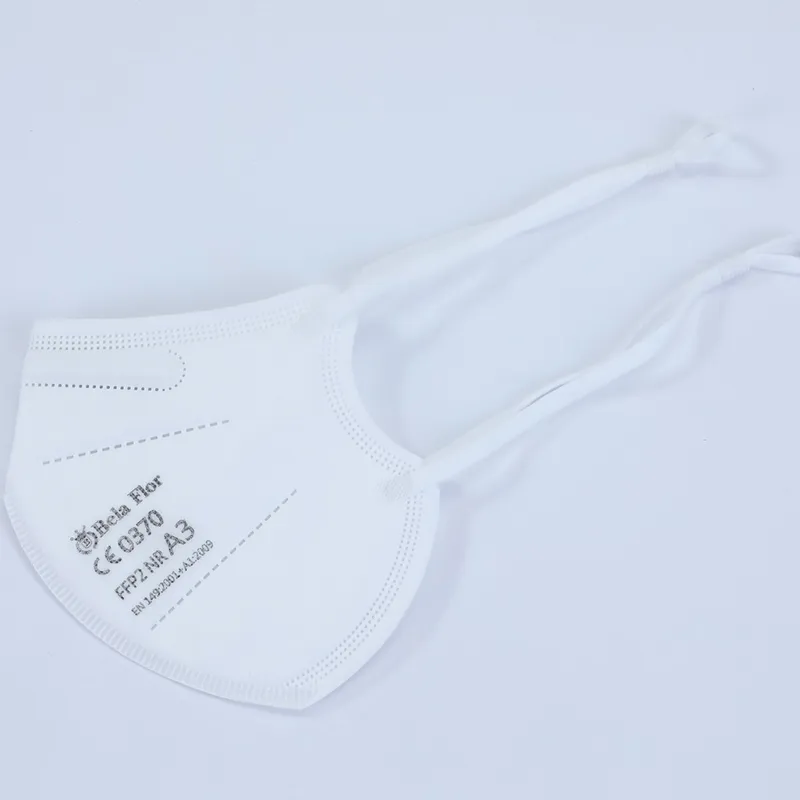 White List Manufacturer FFP2 Unvalved Respirator Disposable Protective Butterfly Face Mask CE 0370 Fold Flat