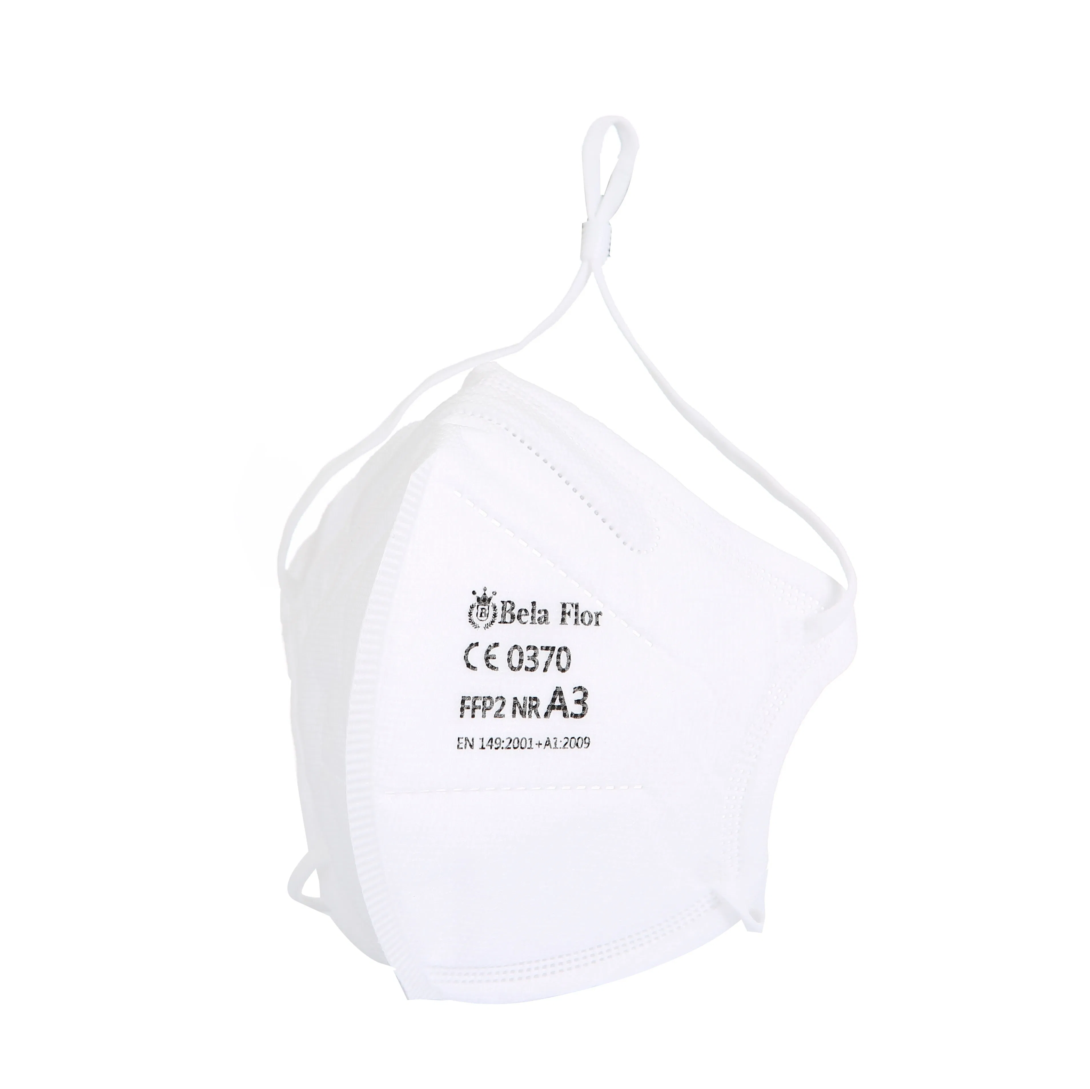 White List Manufacturer FFP2 Unvalved Respirator Disposable Protective Butterfly Fold Flat Face Mask CE0370 ISO13485 ISO9001