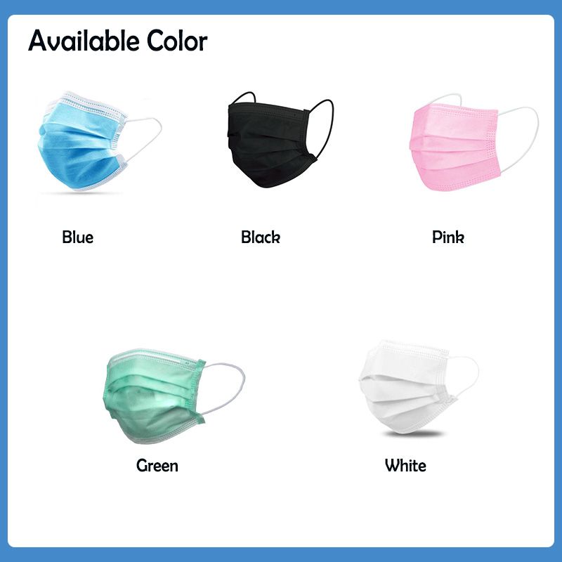Whole Sale 3 Ply Disposable Non Woven Face Mask with Elastic Earloop