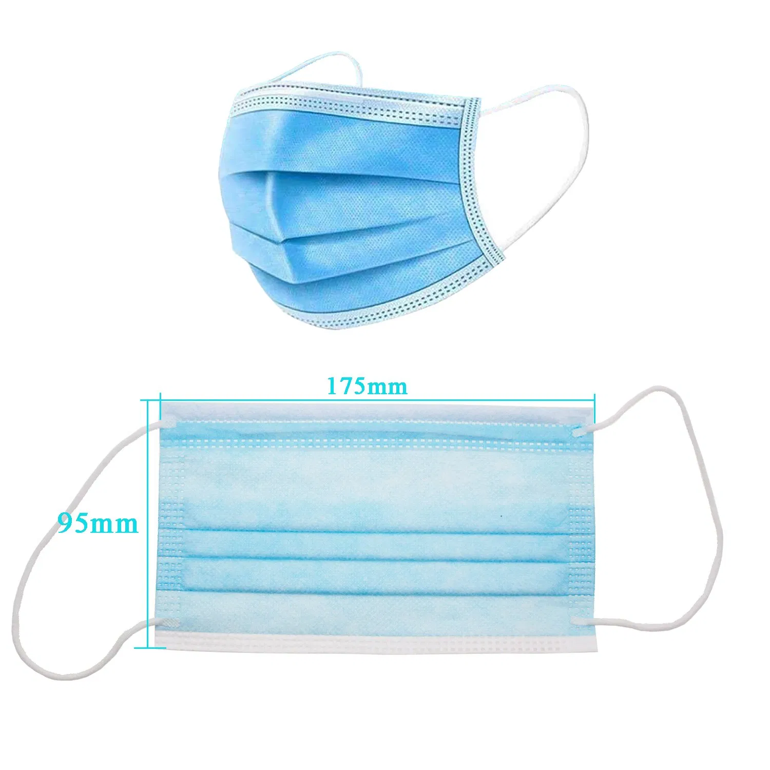 Wholesale Disposable 3 Ply/ 3 Ply Nonwoven Protective Face Mask Anti Flu