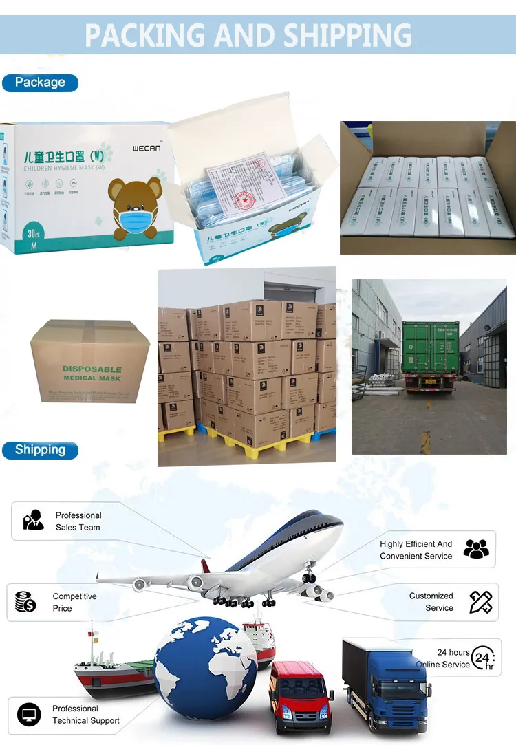 Wholesale Disposable Face Virus-Prevention 3ply Mask for Children Nonwoven Stock