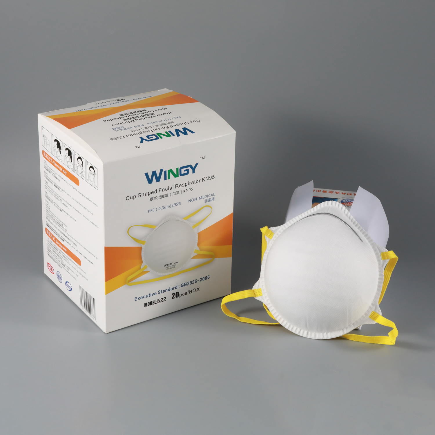 Wholesale EU Type En 149: 2001 Disposable Protective Dust Respirator 4 Ply Non-Woven Facial Mask Bowl Cup Type Protective Face Masks