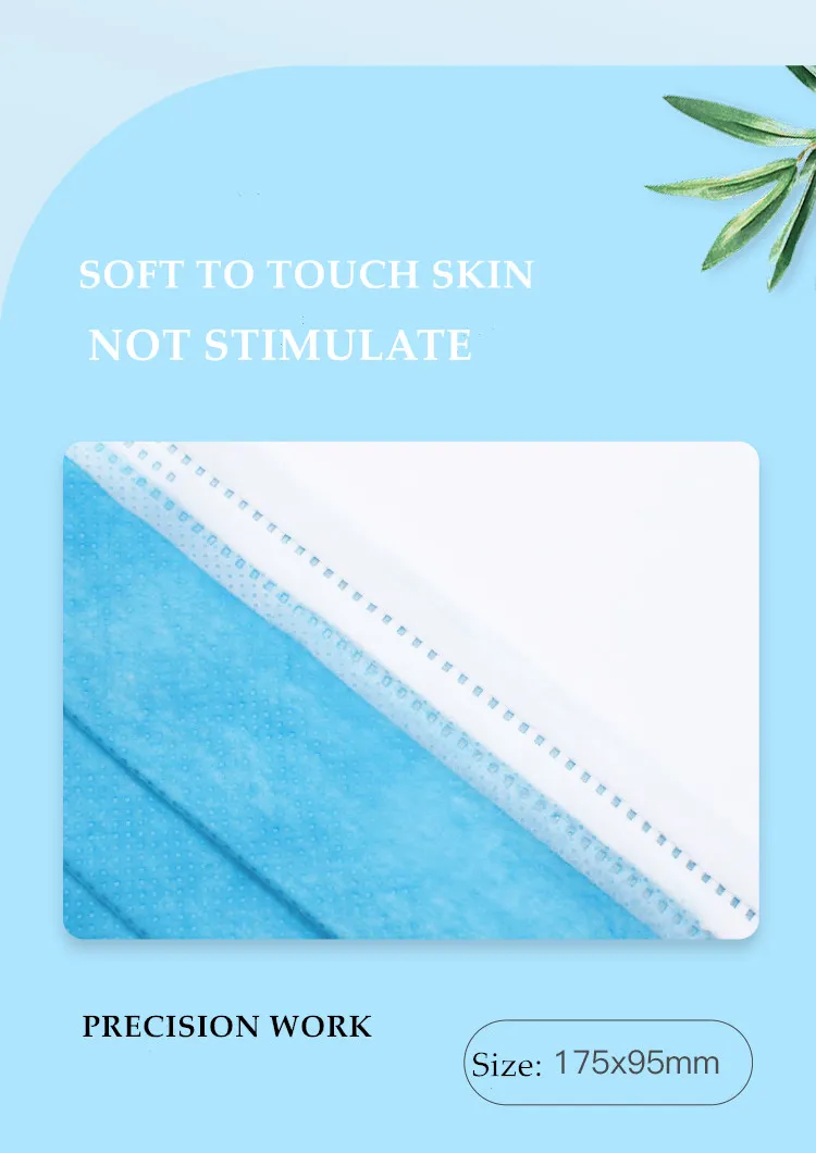 Wholesale Factory Direct Blue and White Color Can Be Customized Color 3 Layer Disposable Anti-Virus Protective Mask