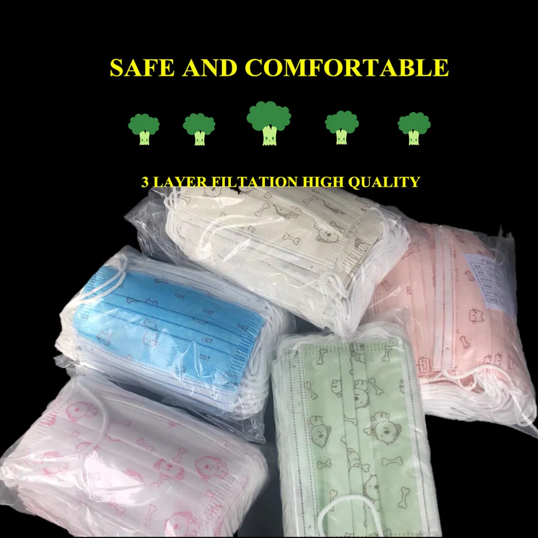 Wholesale White Earlobe 3-Layer Kids Mask Children Mask Dust Mask Disposable Mask Particle Mask