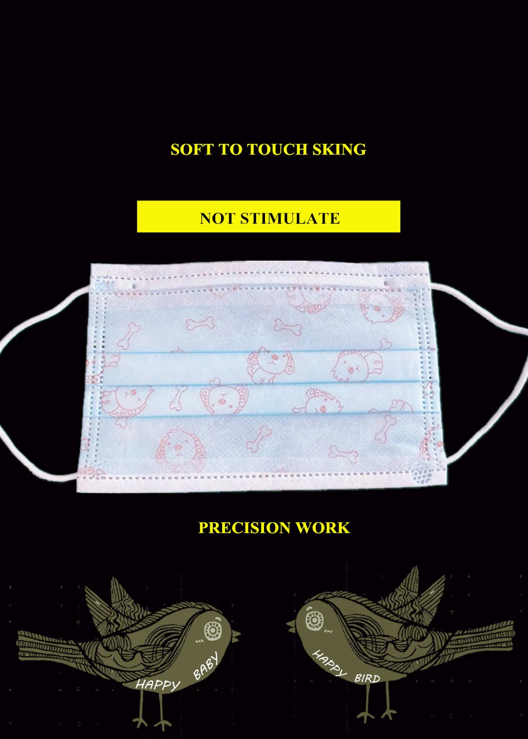 Wholesale White Earlobe 3-Layer Kids Mask Children Mask Dust Mask Disposable Mask Particle Mask