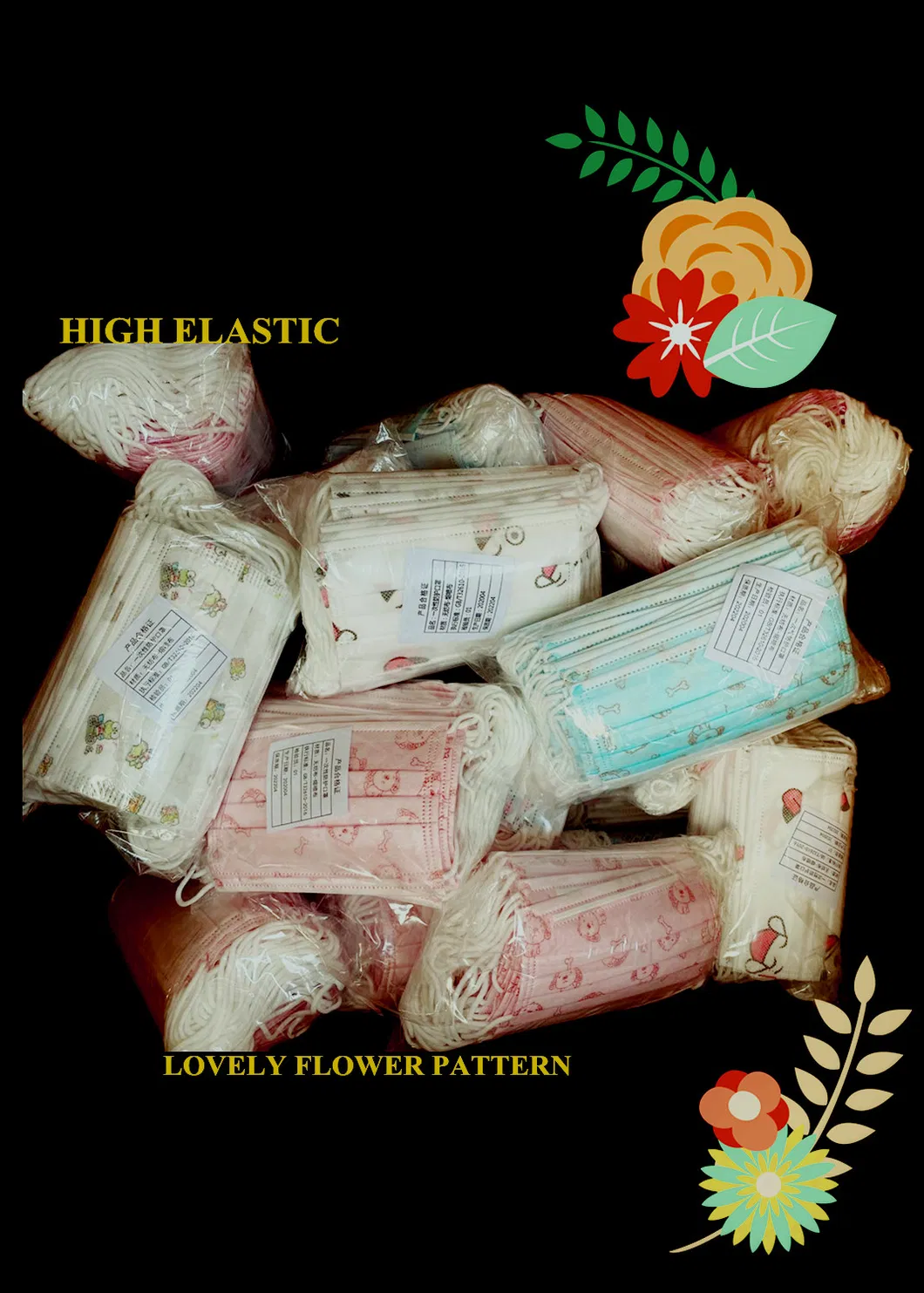 Wholesale White Earlobe 3-Layer Kids Mask Children Mask Dust Mask Disposable Mask Particle Mask